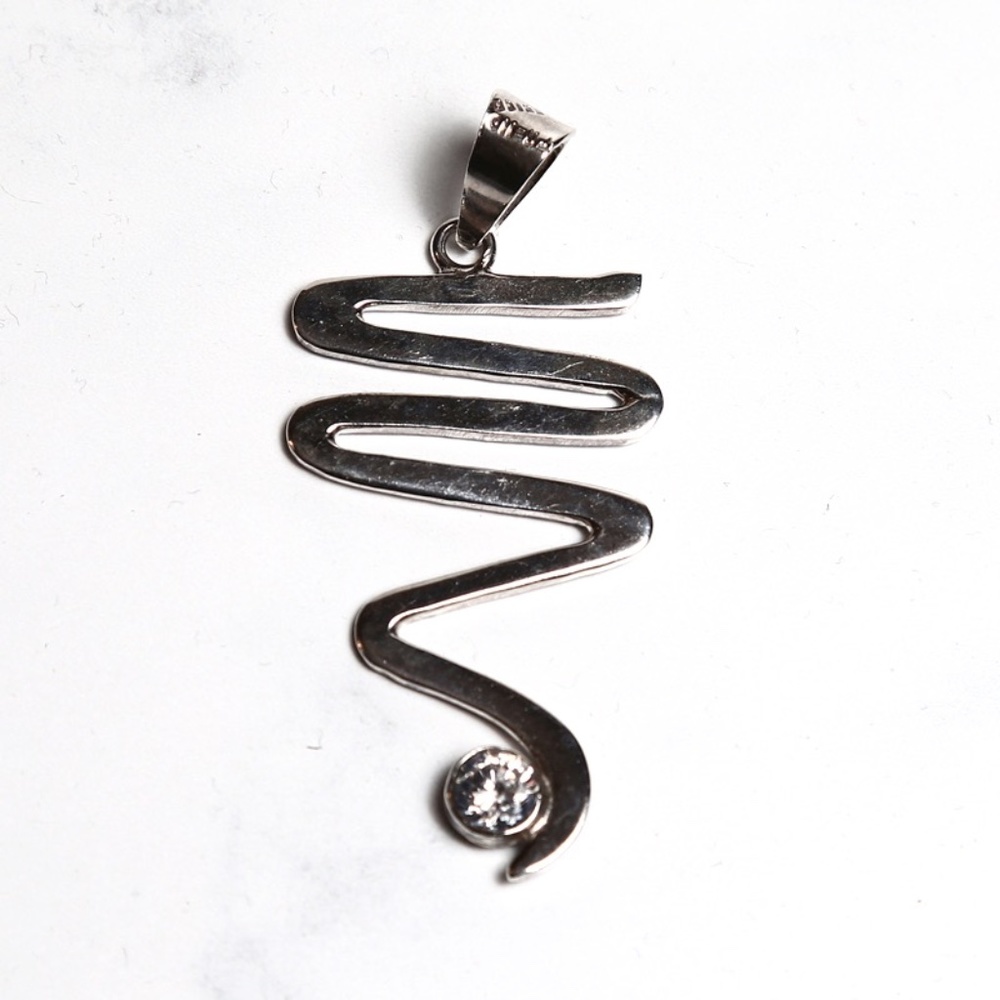 Taxco Mexico Sterling Silver Lightning Bolt Pendant TR-111